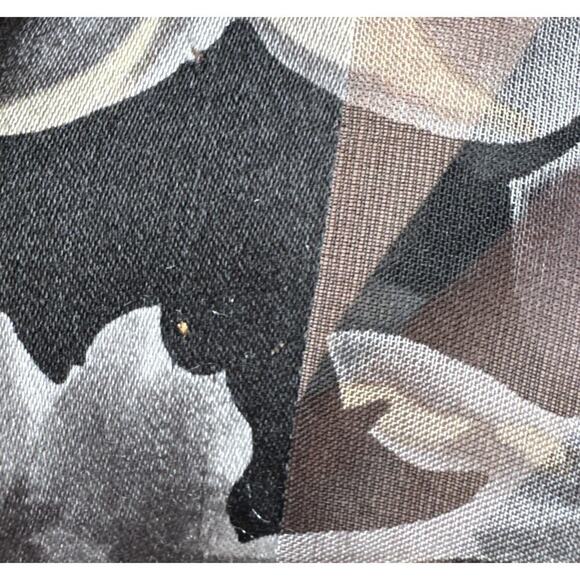 LAURA ASHLEY Rectangle Scarf Black Floral Silk Wide Sheer Stripes READ - Picture 10 of 12